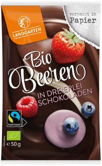Beeren in dreierlei Schokoladen