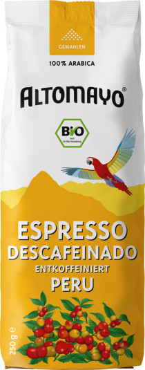 Espresso, entkoffeiniert, gemahlen