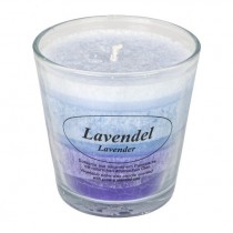Stearinkerze im Glas Vanille Lavendel
