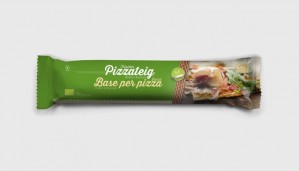 Frischer Pizzateig 400g (vegan) backfertig auf Backpapier eingerollt