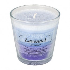 Stearinkerze im Glas Vanille Lavendel